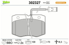 Sada brzdových destiček, kotoučová brzda VALEO 302327