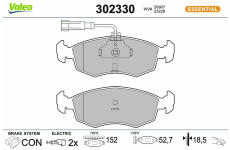 Sada brzdových destiček, kotoučová brzda VALEO 302330