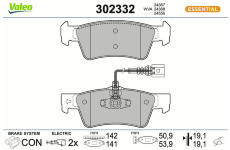 Sada brzdových destiček, kotoučová brzda VALEO 302332