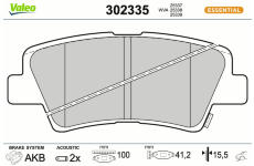 Sada brzdových destiček, kotoučová brzda VALEO 302335