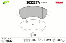 Sada brzdových destiček, kotoučová brzda VALEO 302337A