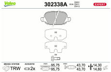 Sada brzdových platničiek kotúčovej brzdy VALEO 302338A