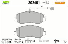 Sada brzdových destiček, kotoučová brzda VALEO 302401