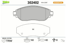 Sada brzdových platničiek kotúčovej brzdy VALEO 302402