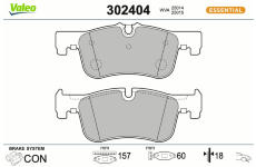 Sada brzdových destiček, kotoučová brzda VALEO 302404