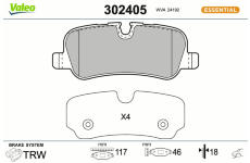 Sada brzdových platničiek kotúčovej brzdy VALEO 302405