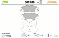 Sada brzdových destiček, kotoučová brzda VALEO 302409