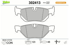 Sada brzdových destiček, kotoučová brzda VALEO 302413