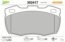 Sada brzdových destiček, kotoučová brzda VALEO 302417