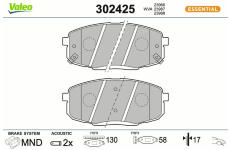 Sada brzdových platničiek kotúčovej brzdy VALEO 302425