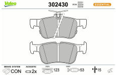 Sada brzdových destiček, kotoučová brzda VALEO 302430