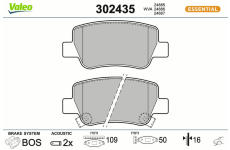 Sada brzdových destiček, kotoučová brzda VALEO 302435
