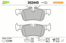 Sada brzdových destiček, kotoučová brzda VALEO 302445