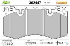 Sada brzdových platničiek kotúčovej brzdy VALEO 302447