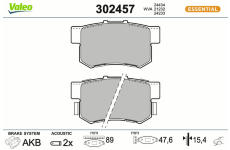 Sada brzdových destiček, kotoučová brzda VALEO 302457