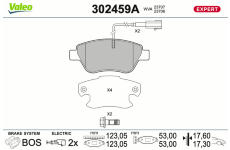 Sada brzdových platničiek kotúčovej brzdy VALEO 302459A