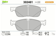 Sada brzdových destiček, kotoučová brzda VALEO 302461