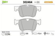 Sada brzdových destiček, kotoučová brzda VALEO 302464