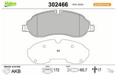 Sada brzdových destiček, kotoučová brzda VALEO 302466