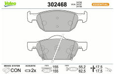 Sada brzdových destiček, kotoučová brzda VALEO 302468