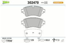 Sada brzdových destiček, kotoučová brzda VALEO 302470