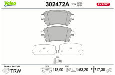 Sada brzdových platničiek kotúčovej brzdy VALEO 302472A