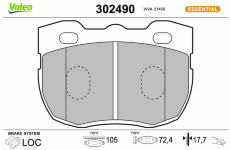 Sada brzdových destiček, kotoučová brzda VALEO 302490