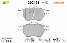 Sada brzdových destiček, kotoučová brzda VALEO 302493