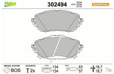 Sada brzdových destiček, kotoučová brzda VALEO 302494