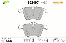 Sada brzdových destiček, kotoučová brzda VALEO 302497
