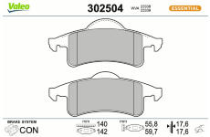 Sada brzdových platničiek kotúčovej brzdy VALEO 302504