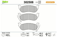 Sada brzdových platničiek kotúčovej brzdy VALEO 302508