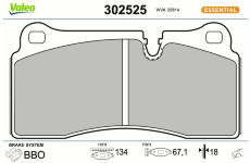 Sada brzdových platničiek kotúčovej brzdy VALEO 302525