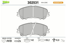 Sada brzdových platničiek kotúčovej brzdy VALEO 302531