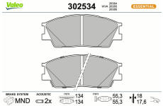 Sada brzdových platničiek kotúčovej brzdy VALEO 302534