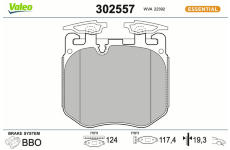 Sada brzdových destiček, kotoučová brzda VALEO 302557
