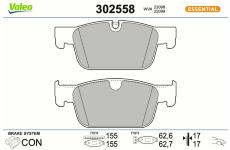 Sada brzdových destiček, kotoučová brzda VALEO 302558