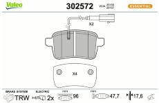 Sada brzdových platničiek kotúčovej brzdy VALEO 302572