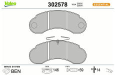 Sada brzdových platničiek kotúčovej brzdy VALEO 302578