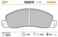 Sada brzdových destiček, kotoučová brzda VALEO 302579