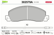 Sada brzdových platničiek kotúčovej brzdy VALEO 302579A