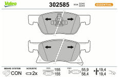 Sada brzdových platničiek kotúčovej brzdy VALEO 302585