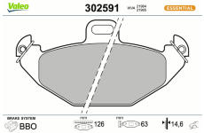 Sada brzdových platničiek kotúčovej brzdy VALEO 302591