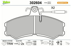 Sada brzdových destiček, kotoučová brzda VALEO 302604