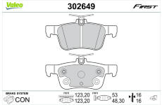 Sada brzdových destiček, kotoučová brzda VALEO 302649