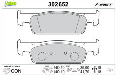 Sada brzdových destiček, kotoučová brzda VALEO 302652