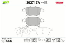 Sada brzdových destiček, kotoučová brzda VALEO 302717A