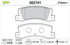 Sada brzdových destiček, kotoučová brzda VALEO 302741