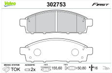 Sada brzdových destiček, kotoučová brzda VALEO 302753