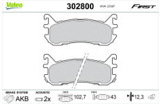 Sada brzdových destiček, kotoučová brzda VALEO 302800